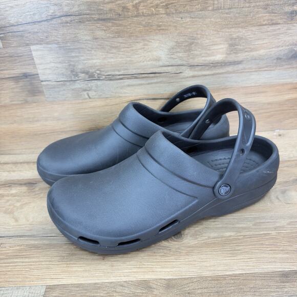 Crocs Specialist II Work Clog Slip Resistant Shoes, Black Men 12 - Picture 1 of 7